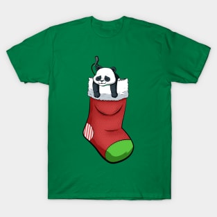 christmas sock panda T-Shirt